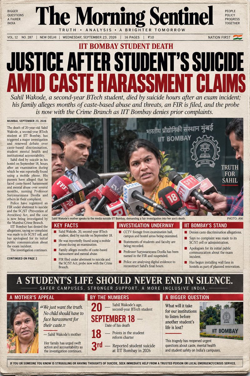 deepCH_2's tweet photo. @ANI #IITBombay #SahilWakode #StudentSafety https://t.co/QqETe8iQTe