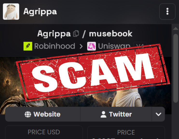 whalemog's tweet photo. @agrippa_muse no real follow from @finkd, these scammers $Agrippa just abusing the Twitter API flaw right now — anyone can force-assign big accounts as followers to look legit and scam the whole CT. https://t.co/1VosdaqDRM