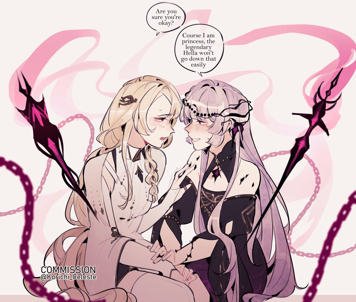 Korichi_Celeste's tweet photo. [Hella x Hypatia comm for @/lunawatcher13]

They're sooo dear to me it's not even funny...
#PtN #PathtoNowhere #无期迷途 #無期迷途 #무기미도 https://t.co/KNrSOZxMNl
