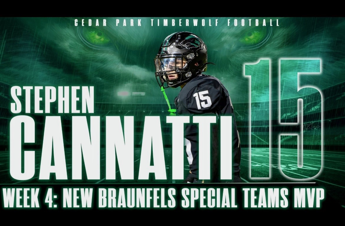SteveRCannatt43's tweet photo. Week 4 Special Teams MVP — proud of the effort, proud of my team. Cedar Park doesn’t back down. Go T-Wolves!!! #OneStandard #Attack #NoQuit #LockedIn
@Cedar_ParkFB @CoachQCPProud @AllenMarrow @nadnerbmac https://t.co/VnU0lYqYU0