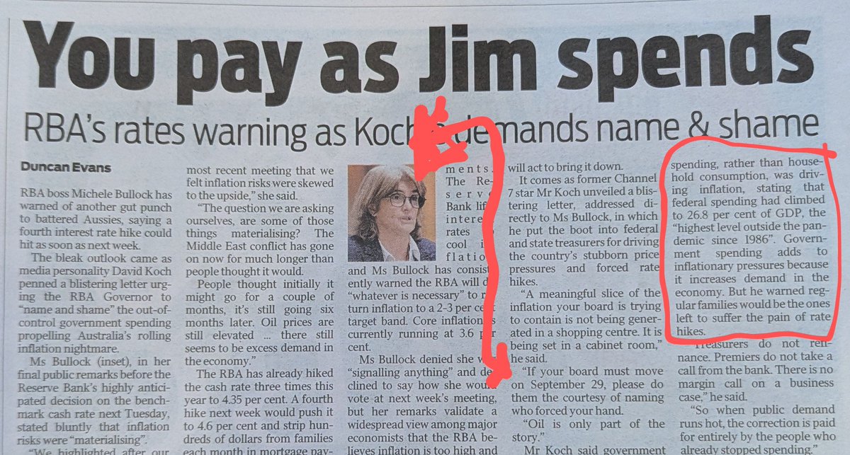 AusExplained's tweet photo. Finally someone in MSM saying the thing their not supposed to say. 

And for the rest of you who know what another hike rate to your already expensive mortgage, petrol, and food costs - this is not your fault.

Hang in there, the Orange Wave is coming 🧡 🌊🌊 https://t.co/qt8OvUWbhw