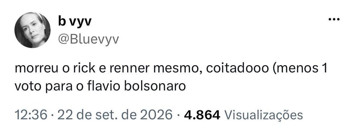 ALBERTOIANNUZZ6's tweet photo. 🚨 Nivel do LulaPtismo: Apoiadora de Lula zomba da morte do cantor Rick, da dupla Rick e Renner, por ser “menos 1 voto para Flávio Bolsonaro”. #FlavioBolsonaroparaPresidentedoBrasil2026 https://t.co/Uzy6fD2mHF