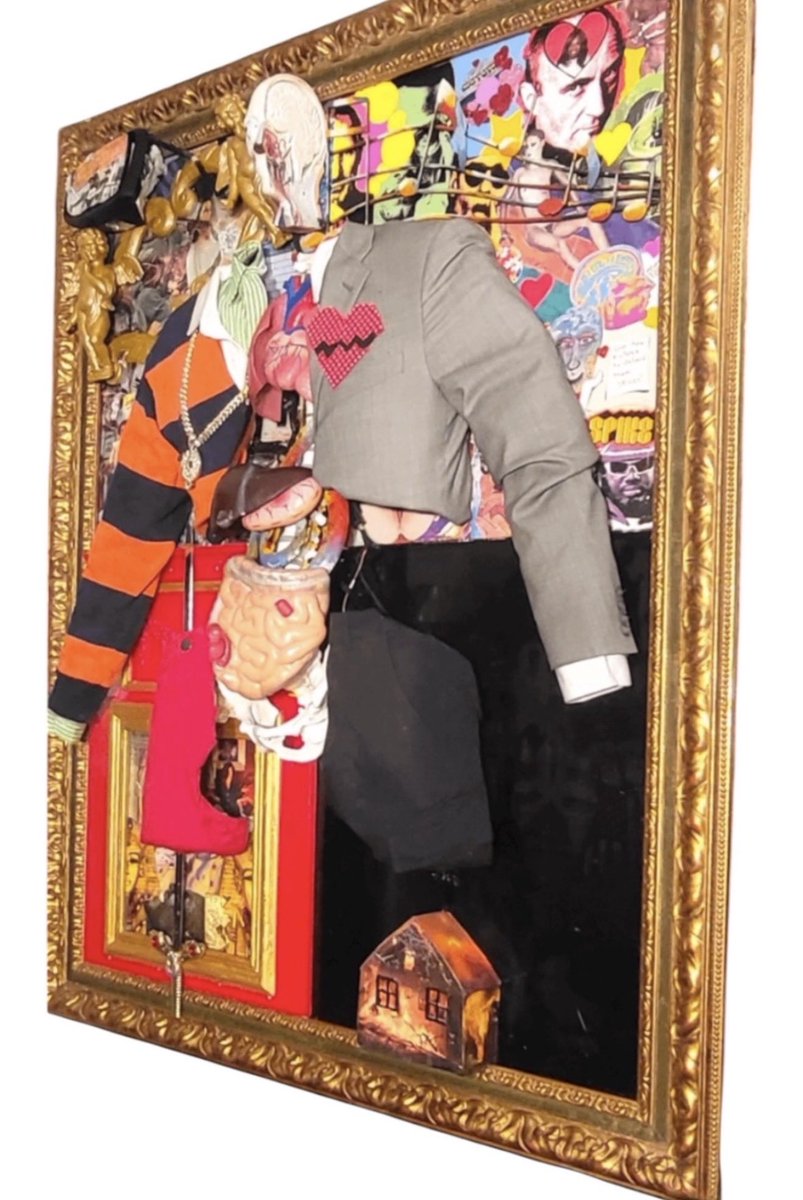 Yeeezyrih's tweet photo. The artwork inside Ye’s childhood Chicago home “Anatomy of a Jeen Yuhs” by Qyjon the Icon ❤️ https://t.co/jDKmSmodBX