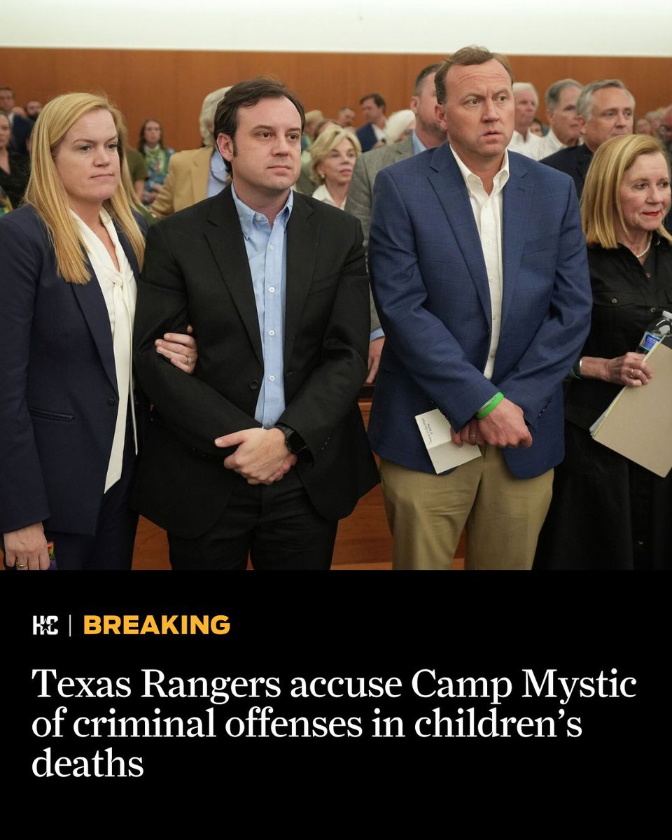 HoustonChron's tweet photo. The Texas Rangers have obtained 14 search warrants to retrieve digital data related to Camp Mystic, accusing the Hill Country retreat in affidavits of committing manslaughter, criminally negligent homicide, injury to a child and other criminal offenses, public records show. https://t.co/ZADEj2tojQ
