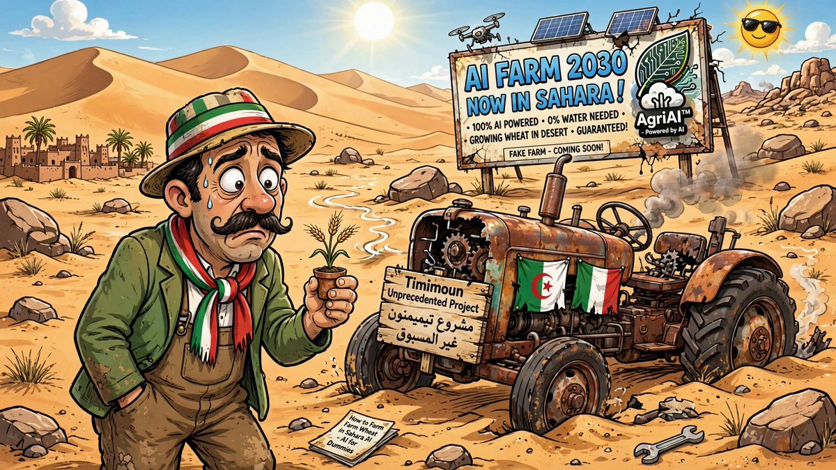 Achkar_Paris's tweet photo. @algatedz الطلياني جاء يحرث في تيميمون؟

1962 خرج الاستعمار من الباب
2026 رجع من نافذة الفلاحة

مبروك السيادة الفلاحية 😂🇮🇹🇩🇿
#آخر_الروتوشات #آخر_الأكاذيب https://t.co/4ruQdiOkIJ