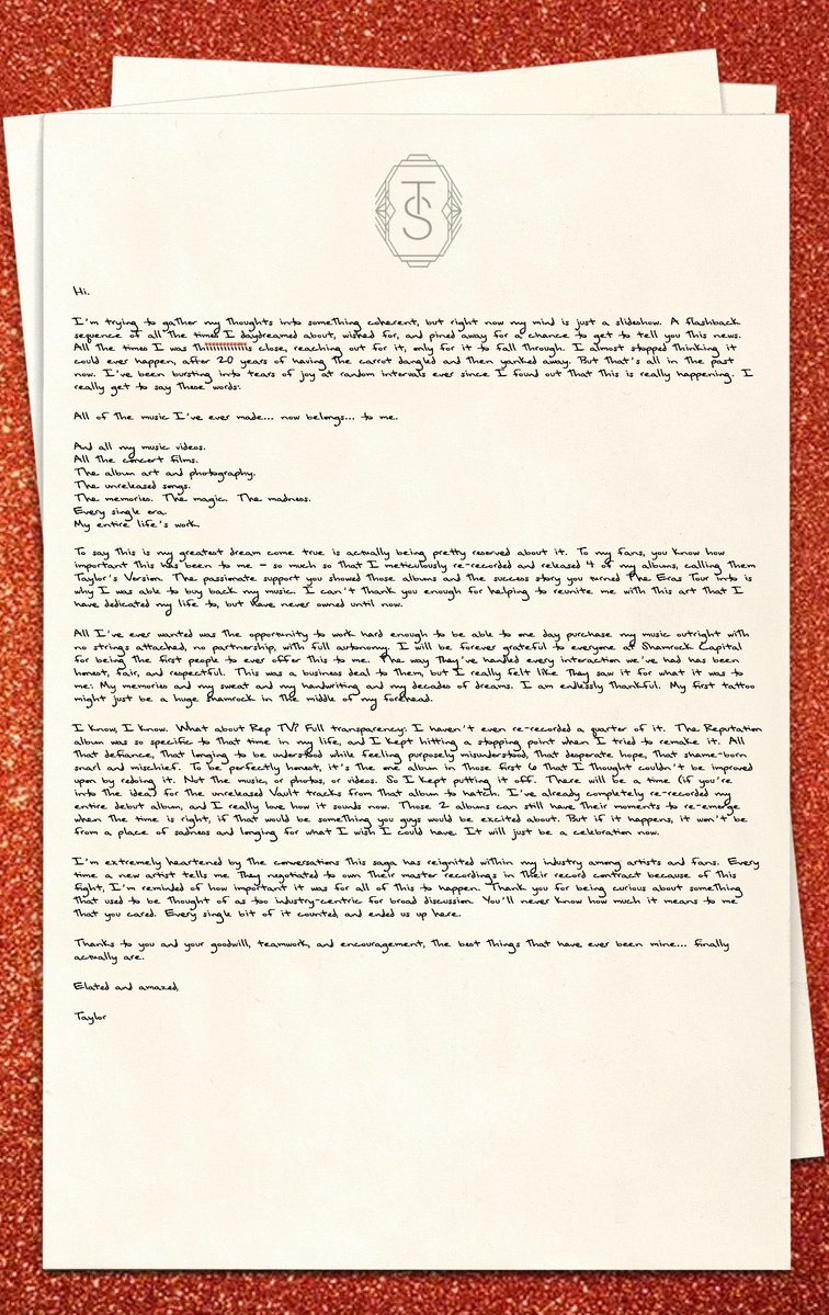 taylorswiftbr's tweet photo. Mesmo com o anúncio de “Patient Zero”, o conteúdo da terceira página da carta de Taylor Swift ainda não foi revelado! 👀 https://t.co/TJqAIVTvz0