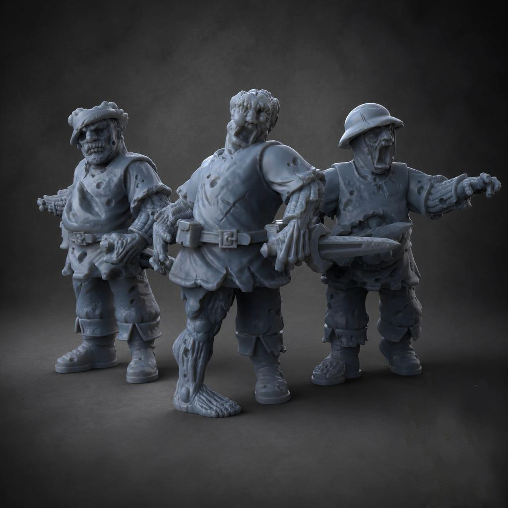 DuncanShadow's tweet photo. Zombies with various weapons. Daggers , Billhooks and unarmed
Sculpted for 3d printing
#ttrpg #3dprinting https://t.co/iCxMfokzuc