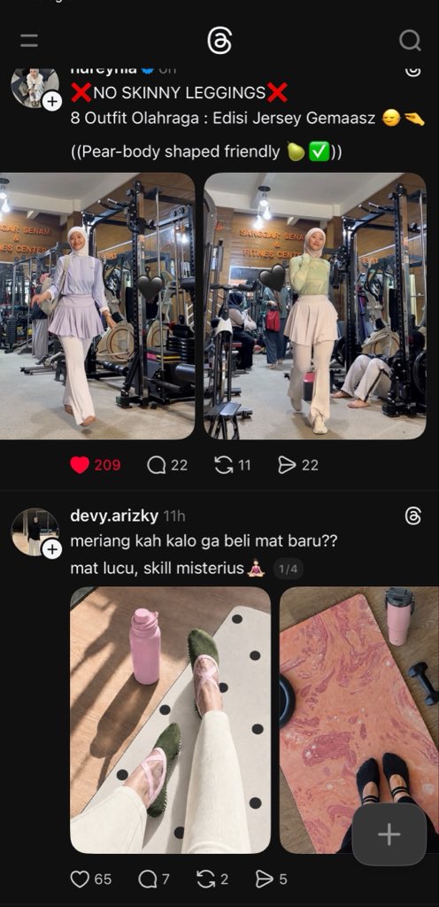 soseutartar's tweet photo. sudah ditahap threads isinya rekomendasi baju dan yoga matt.. aku dikon tuku trs rajin olahrga manihh po kih https://t.co/Cn3XASCPlY