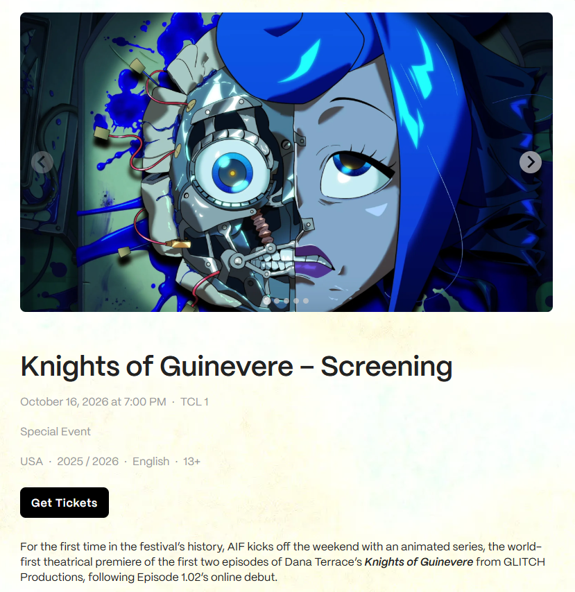 PortalGlitch's tweet photo. LANÇAMENTO DO EPISODIO 2 DE KNIGHTS OF GUINEVERE!!

Foi anunciado por um festival que o segundo episodio da serie será exibido em sua programação no dia 16 de outubro.

A estreia no Youtube deve acontecer NO MAXIMO EM 1 MÊS!!! https://t.co/UKRrrZnZ31