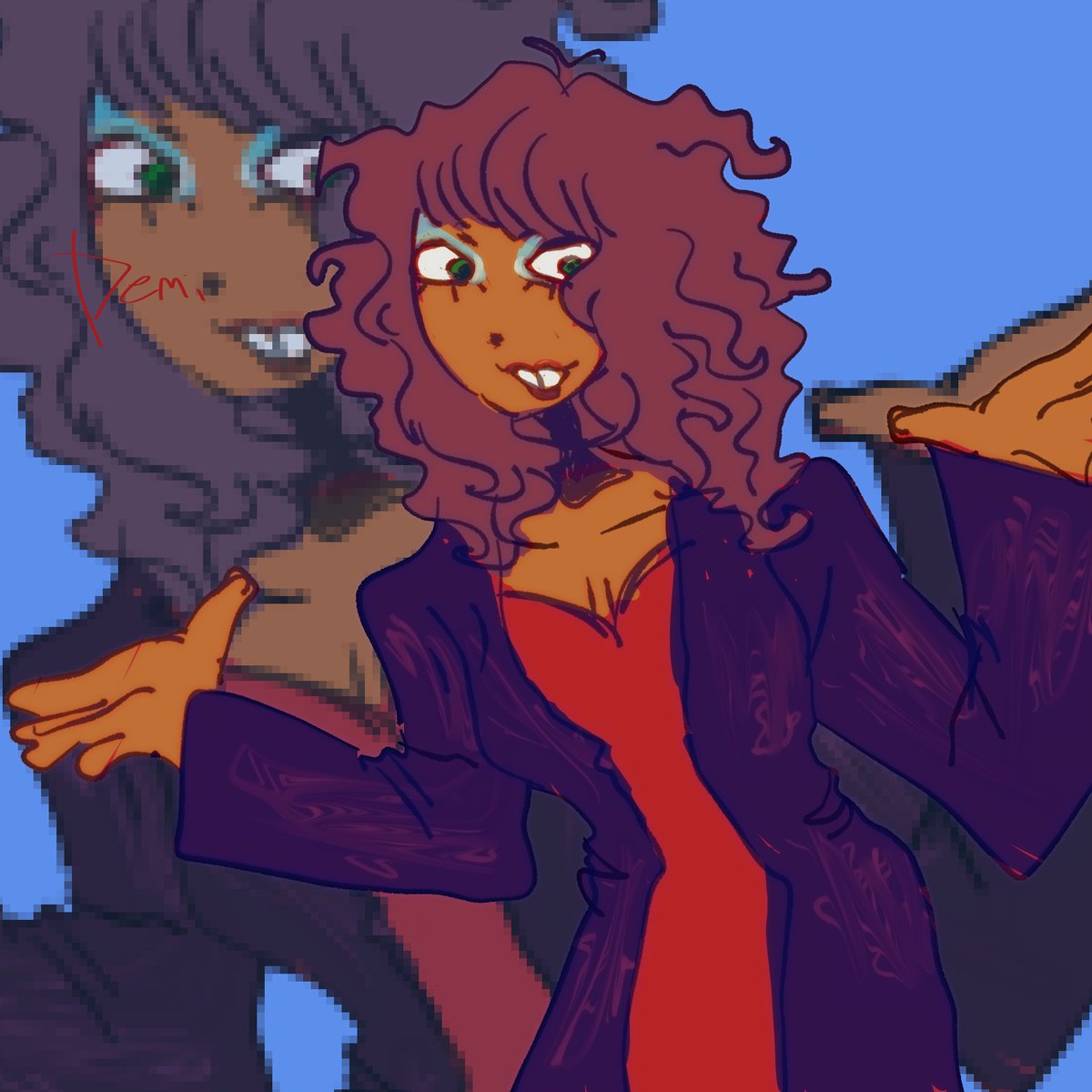 Pzychofearz's tweet photo. Stefania 70s again  with my game style but better because I love the result (also with normal coloring)
#artistsupport #OC #brainalteration #tradgothㅤㅤ https://t.co/q6LKrX5KrN