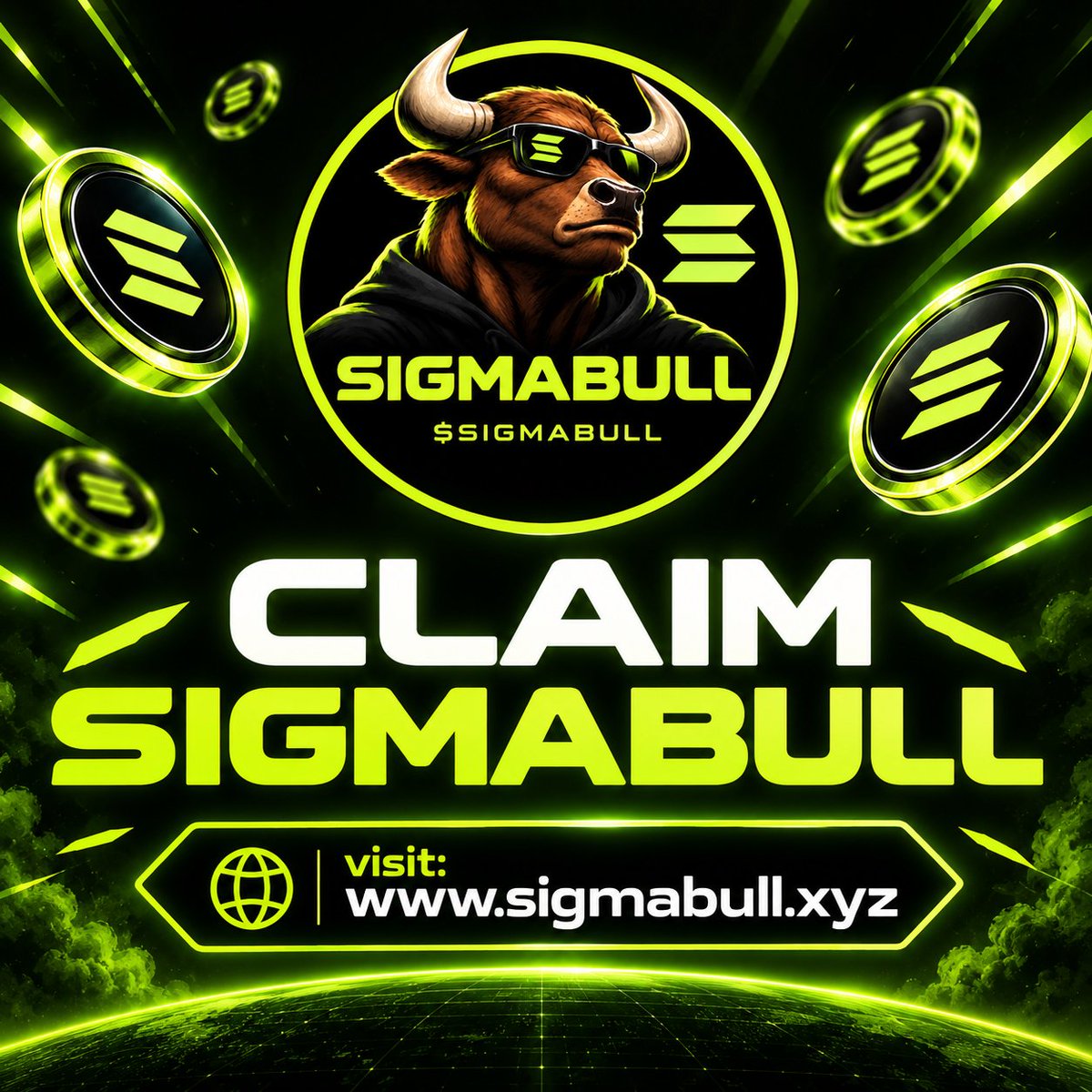 SigmaBullSol's tweet photo. Claim your 1,000,000 $SIGMABULL Airdrop 🪂

⚡️Like &amp; RT PINNED Post!!
⚡️Follow 
⚡️First 4444 wallets
 
Drop your $SOL address
  
🌐 Buy the Presale:
https://t.co/vCnvESCimc

#SolanaAirdrop #Airdrop #Sol https://t.co/kwBLyLHSIR