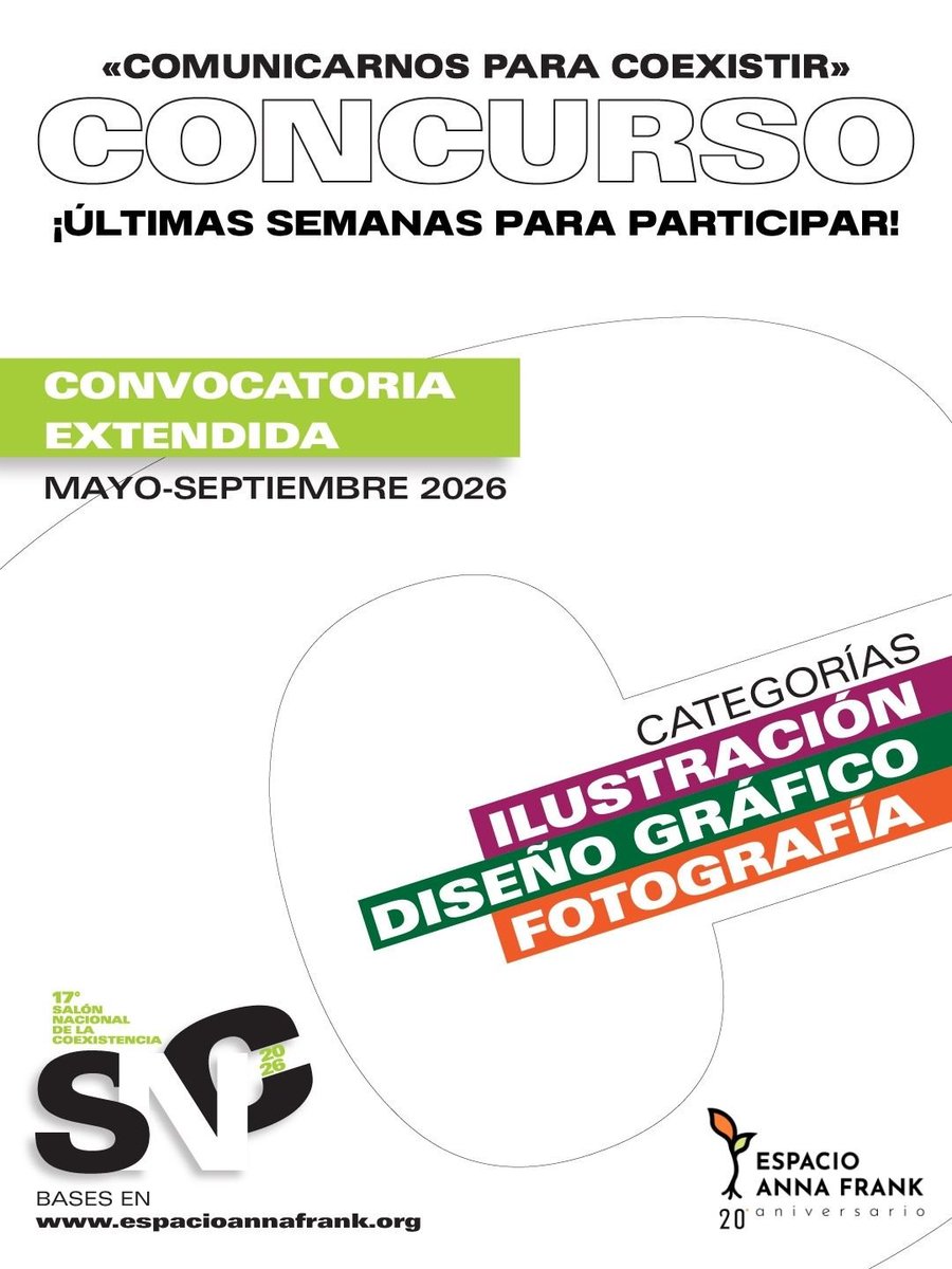 EspacioAF's tweet photo. Hasta este domingo #27Sep puedes inscribir tu propuesta en nuestro #concurso de Diseño Gráfico, Ilustración y Fotografía. 

Lee las bases en https://t.co/M9k6AvSRbM y compite por un premio de $500 por categoría 🏆🌱 https://t.co/WoGYH2EBub