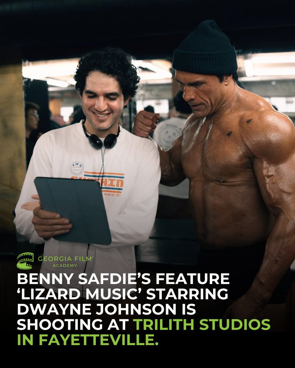 GAFilmAcademy's tweet photo. Check out what's filming in Georgia!

Benny Safdie’s “Lizard Music,” starring Dwayne Johnson, is in production at Trilith Studios in Fayetteville. Charlie Day is headed to Georgia to film the feature comedy “Golf Trip,” and “Will Trent” Season 5.

Learn about GFA at link in bio. https://t.co/bEos3VJZK9