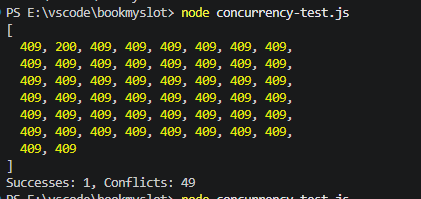 nott_harsh's tweet photo. Hectic day, Wrote a script with 50 concurrent requests to verify that it’s actually working, and simulated a race condition for a TOCTOU vulnerability as well. https://t.co/C7i3kBRZhL