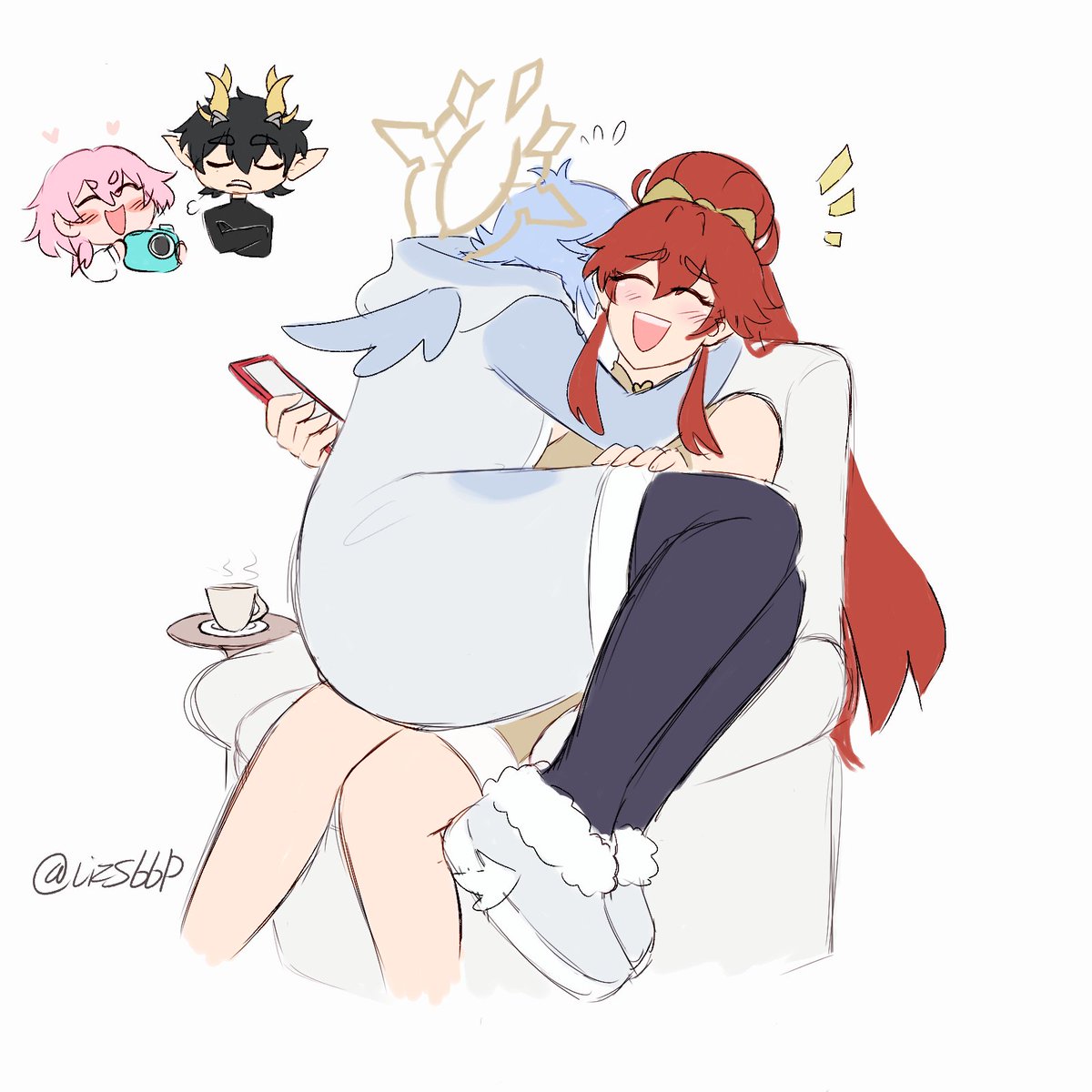 LizSbbp's tweet photo. March told sunday to sit on moms lap and see how she reacts 🩷 https://t.co/95meE0hlYb