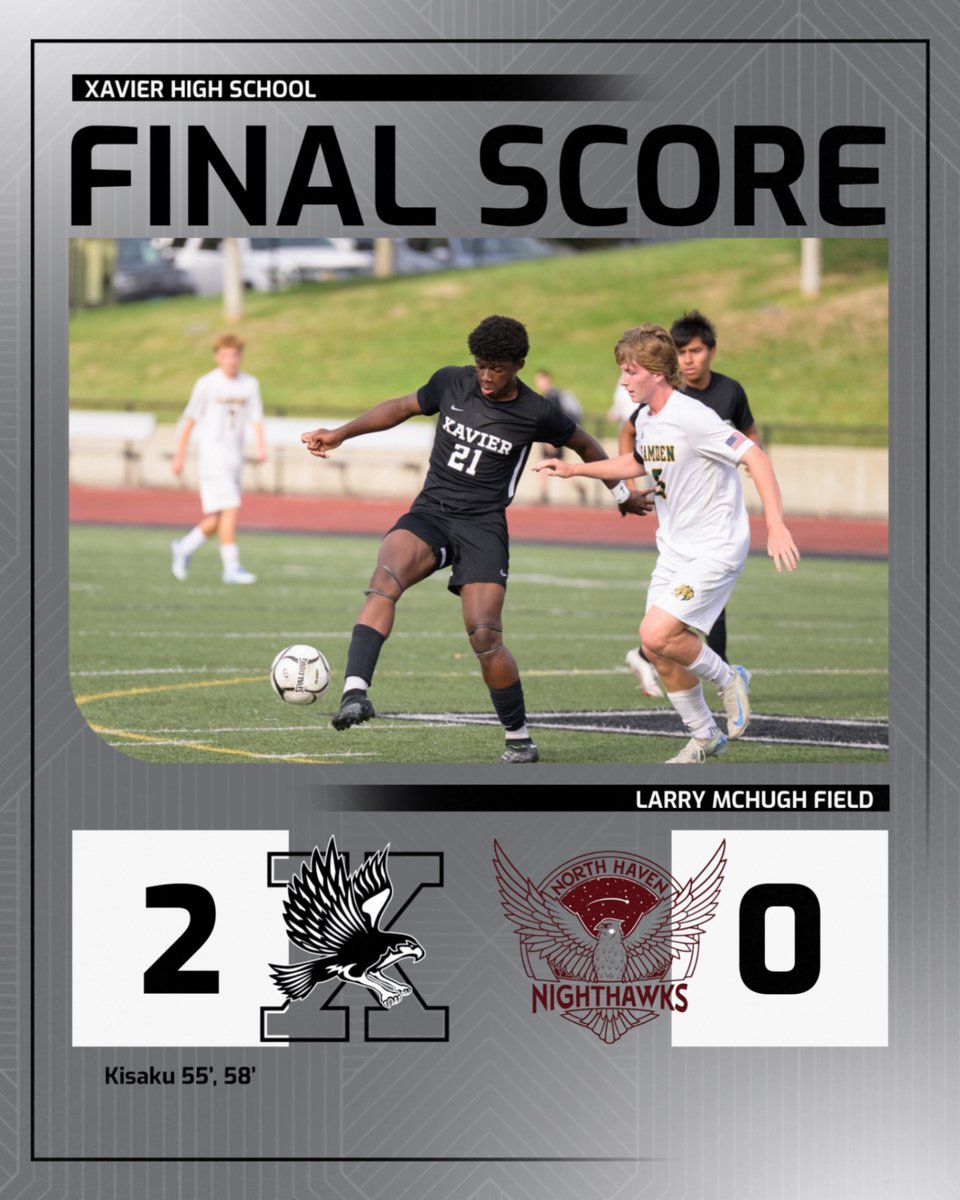 athleticsXHS's tweet photo. FALCONS WIN! 2-0!
Rays provided the offense, finding the back of the net TWICE as Xavier earns another home victory!
The Falcons remain UNDEFEATED on the season and in division play!
NEXT UP: Thursday at the Surf Club against Daniel Hand!
#ThisisXavier
#ctbsoc https://t.co/WzUXqaiNLZ