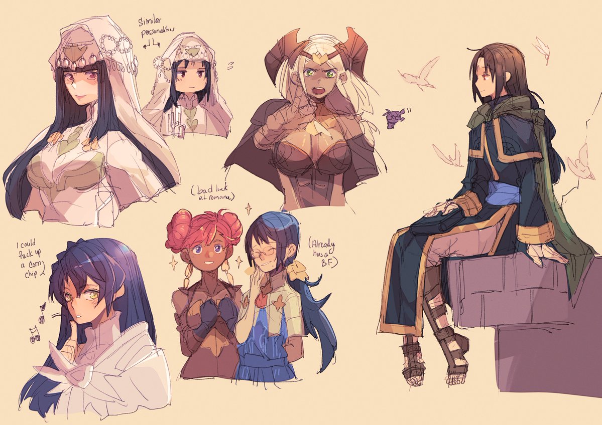 sagedcharm's tweet photo. Fire Emblem: Fortune's Weave girlies
(and Soren. Soren's also here.) https://t.co/Pfet3NvkKI