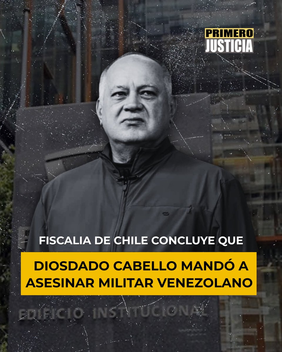 Pr1meroJusticia's tweet photo. El fiscal chileno Héctor Barros afirmó que las declaraciones y conversaciones de WhatsApp recopiladas durante la investigación del asesinato del militar venezolano Ronald Ojeda, apuntan a Diosdado Cabello como quien habría encargado el crimen y negociado con los niveles superiores del Tren de Aragua.

Ojeda fue secuestrado el 21 de febrero de 2024. Según Barros, cuatro días después los participantes del crimen fueron reprendidos mediante una videoconferencia y recibieron la orden de abandonar Chile, debido a la repercusión pública que había alcanzado el caso.

Exigimos que se concluya cuanto antes la investigación, que se determine toda la cadena de responsabilidades y que cada responsable material e intelectual responda por sus crímenes.

Los venezolanos demandamos justicia y reparación, por Ronald y por todos.