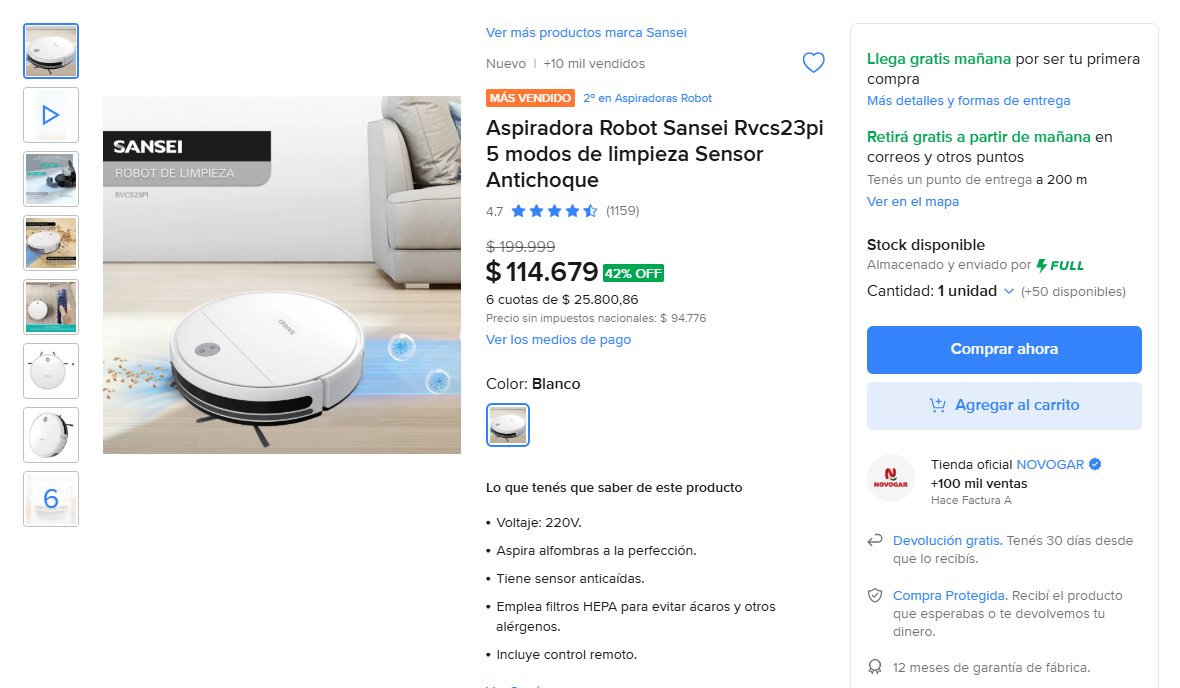 LaDatadelPrecio's tweet photo. 🤖 42% OFF en una aspiradora robot Sansei que hace el trabajo por vos

Aspiradora Robot Sansei RVCS23PI con 5 modos de limpieza, sensor antichoque y sistema anticaídas.

💰 Bajó de $199.999 a $114.679
🔥 42% OFF
🏆 #2 más vendida en aspiradoras robot
⭐ 4.7/5
🏪 +10 mil vendidos
💳 6 cuotas de $25.800

Ideal para mantener el piso limpio todos los días sin estar pasando la aspiradora a cada rato.

👉 https://t.co/HpA5tA6o83