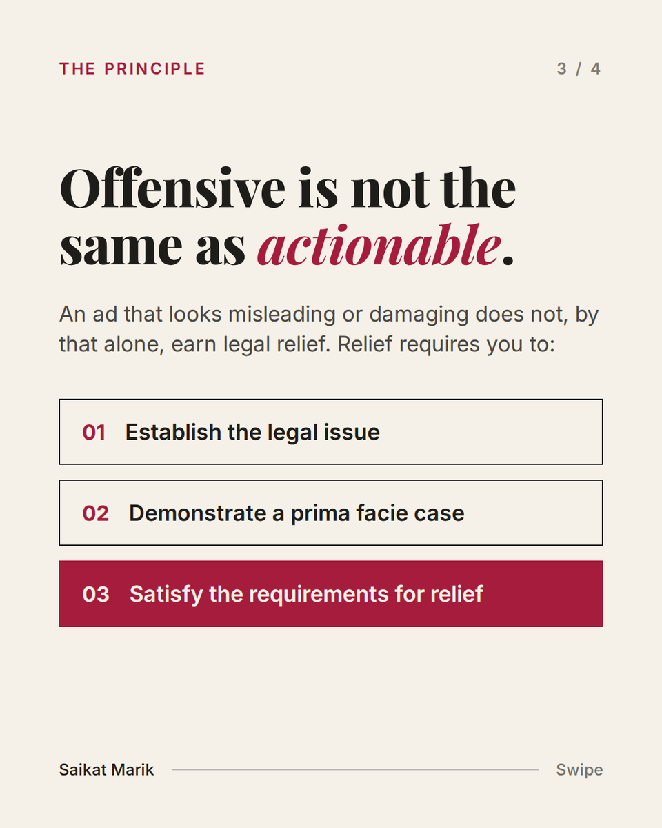 powerbanky's tweet photo. Delhi HC’s Beco-HUL order highlights a key principle in comparative advertising: objection alone is not enough. The legal question is whether an ad crosses the permissible boundary under the applicable framework.

#ComparativeAdvertising #AdvertisingLaw #IndianAdvertising https://t.co/ccHYGaKKj8