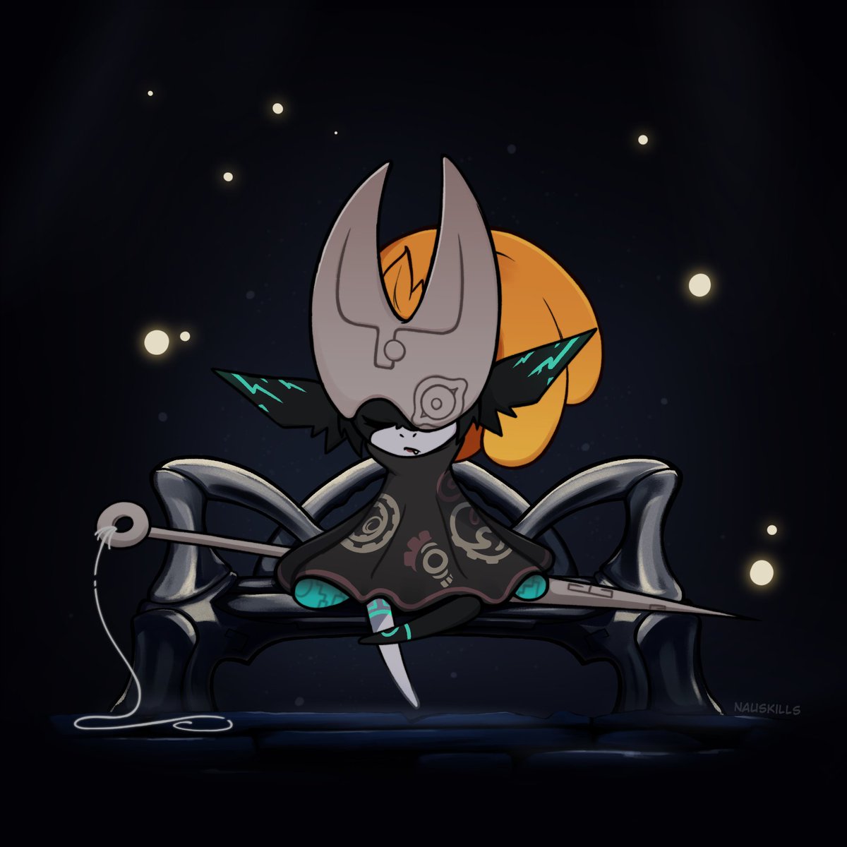 nauskills's tweet photo. Another Midna Silksong crossover!

If you wonder how this design would look in-game, you'd might want to stick around a little bit.

I did some tests and animated some sprites for fun, so I might have some extra just around the corner :p https://t.co/PwJD780Sp5
