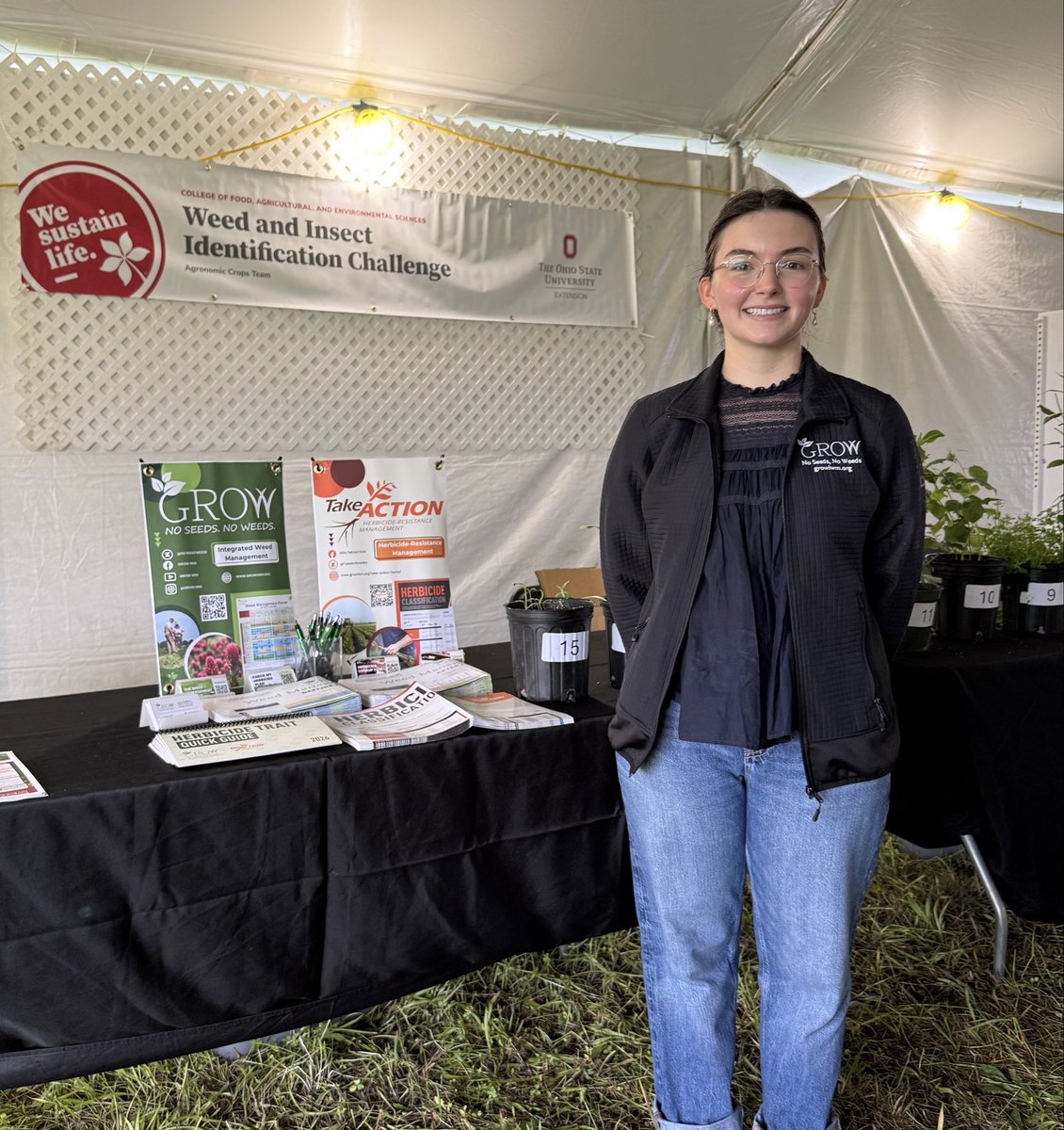 TakeActionHRM's tweet photo. Hello, Ohio! We are at the 2026 Farm Science Review today and tomorrow -- be sure to stop by Take Action's and @GetRidOfWeeds's table in Ohio State's tent to grab a new Herbicide Trait Quick Guide and the 2026 Herbicide Classification Chart!

@SoyCheckoff #herbicideresistancemanagement #farming #agriculture #TakeAction @OhioStateFSR