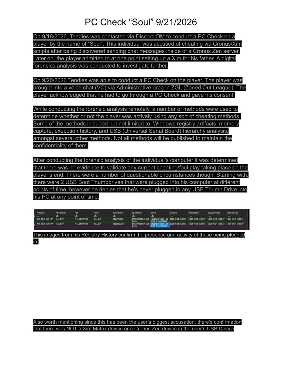 plutocdll's tweet photo. So you say there was no xim matrix or crones device plugged in but how you explain this like I said a fake pc checker clearing someone without saying the truth @TendiesVRML @TendiesPC Mf be lying just to clear people 😂 for @CarReapersG so they won’t look bad https://t.co/cn5REvFYlH
