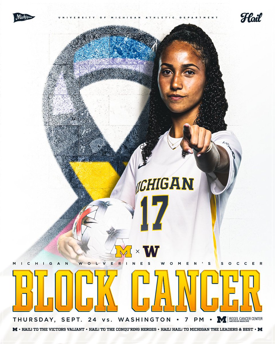 umichwsoccer's tweet photo. Join us at U-M Soccer Stadium as we take on No. 18 Washington in a ranked showdown!

Honor someone impacted by cancer or working to make a difference by sharing their photo.

📸 Submit a photo » https://t.co/cXvOqmEDpk
🎟️ Get tickets » https://t.co/DuGIJswkmR

#GoBlue https://t.co/KwwQBL2GnM