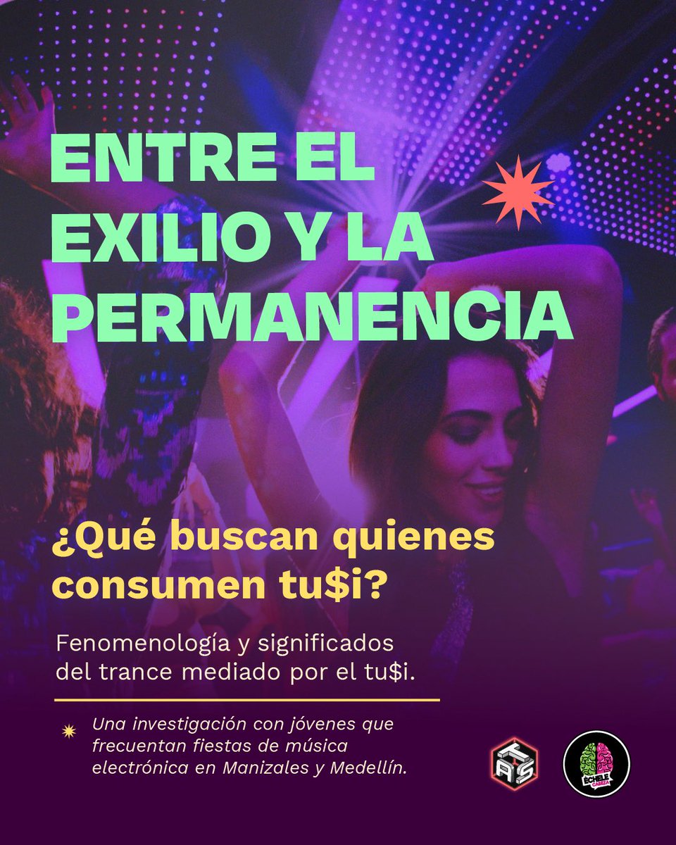 echelecabeza's tweet photo. #SemanadelTusi ¿Qué hace deseable una experiencia liminal, incluso cuando implica habitar la incertidumbre?

Artículo completo aquí. https://t.co/DNt7Gkl0MM

El tusi es una mixtura sin fórmula fija -eso ya lo sabemos-, su identidad parece expresar contenidos de nuestra época, dado a su condición personalizable, estética, permeable y rápidamente cambiante. Pero esta investigación quiso ir más allá de preguntarse sobre su composición para explorar qué encuentran las personas en la experiencia de consumirlo. 

#ÉcheleCabeza #ReducciónDeDaños #AnálisisDeSustancias #Fenomenología Drogas ReducciónDeRiesgos InvestigaciónSocial @ivancancinopersonal @Rodrigo_Lara_ @AnaVesga_G @MarcelaBrunV