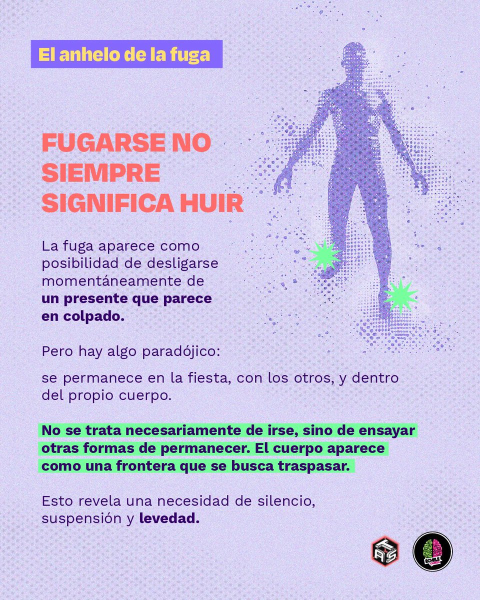 echelecabeza's tweet photo. A partir de los relatos de jóvenes que frecuentan fiestas y festivales de música electrónica en Manizales y Medellín, emergieron experiencias atravesadas por la indeterminación, en las que coexisten, de forma paradójica, el deseo de conexión y la necesidad de fuga, expresando tensiones propias del sujeto contemporáneo.