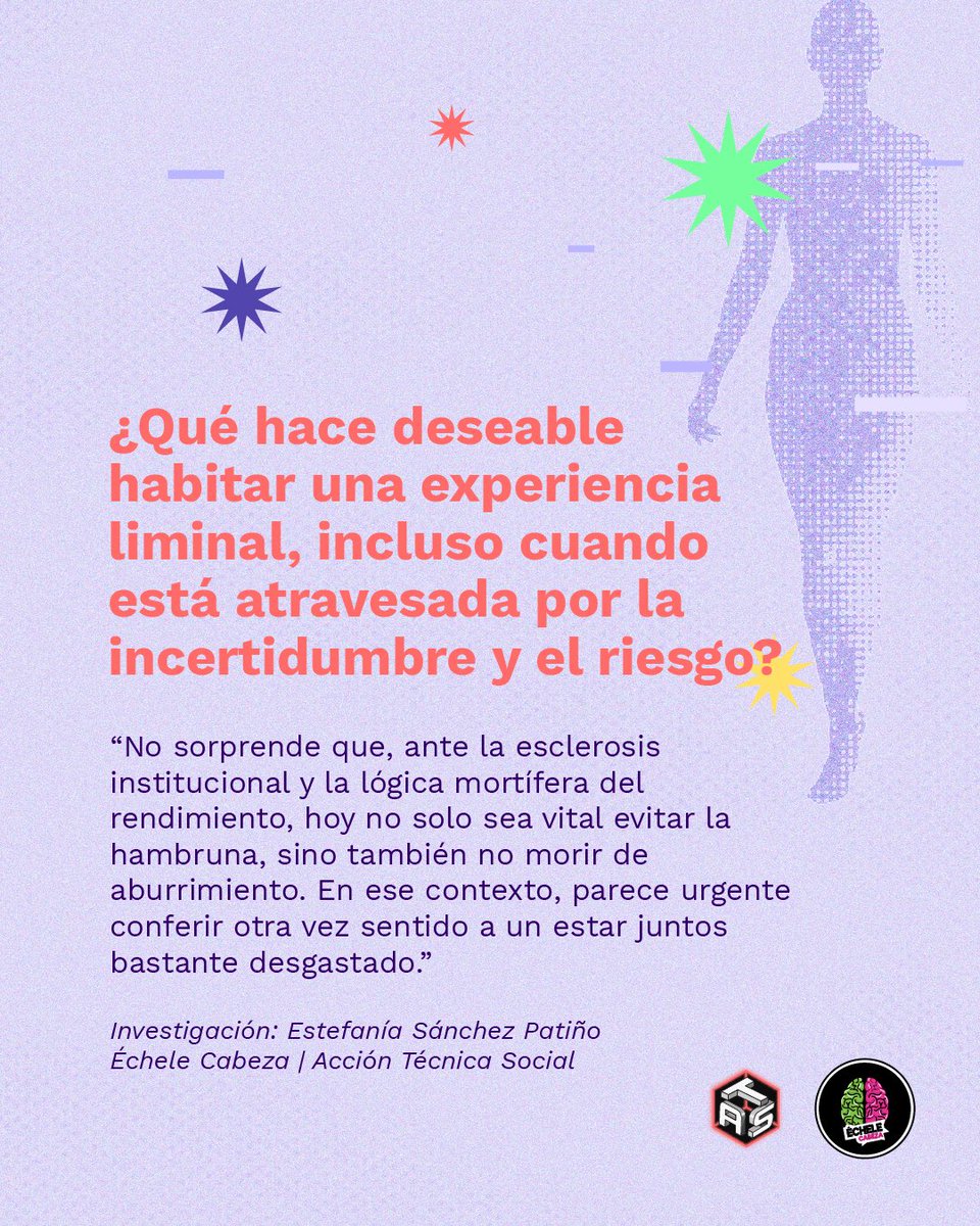 echelecabeza's tweet photo. Entre el exilio y la permanencia es un artículo derivado de la investigación: Significados otorgados a experiencias de modificación de consciencia mediadas por tusi en jóvenes que frecuentan fiestas de música electrónica en Manizales y Medellín, una investigación cualitativa de corte fenomenológico-hermenéutico, que buscó mirar las interpretaciones y reflexiones que los propios sujetos elaboran en torno a sus vivencias inducidas por la mixtura, para explorar la experiencia de ser-en-el-mundo, es decir, comprender cómo se transforma el modo de estar consigo, con los otrxs, y con el entorno bajo los efectos del Tusi.