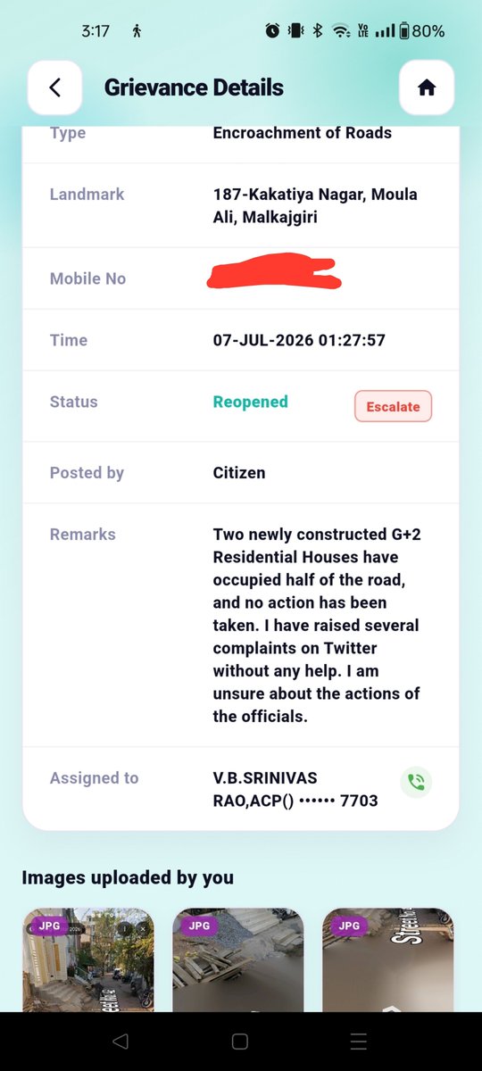 PraneethSimon's tweet photo. @MCMalkajgiri can you lend your eye to this complaint please. 

Your officer clicks or uploads some random image and closes the complaint as resolved. 😅

@Comm_HYDRAA  @revanth_anumula @TelanganaCMO 

Can you see how tax money is spent? @TelanganaACB Raid the officer? https://t.co/vOucuYK4eY