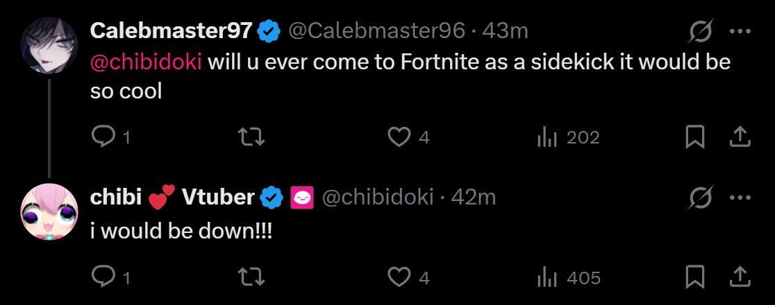 BackersGamesF's tweet photo. Chibidokii (Vtuber) said that she is interested to do a collaboration with Fortnite one day 👀 https://t.co/6ihwxf4iJk