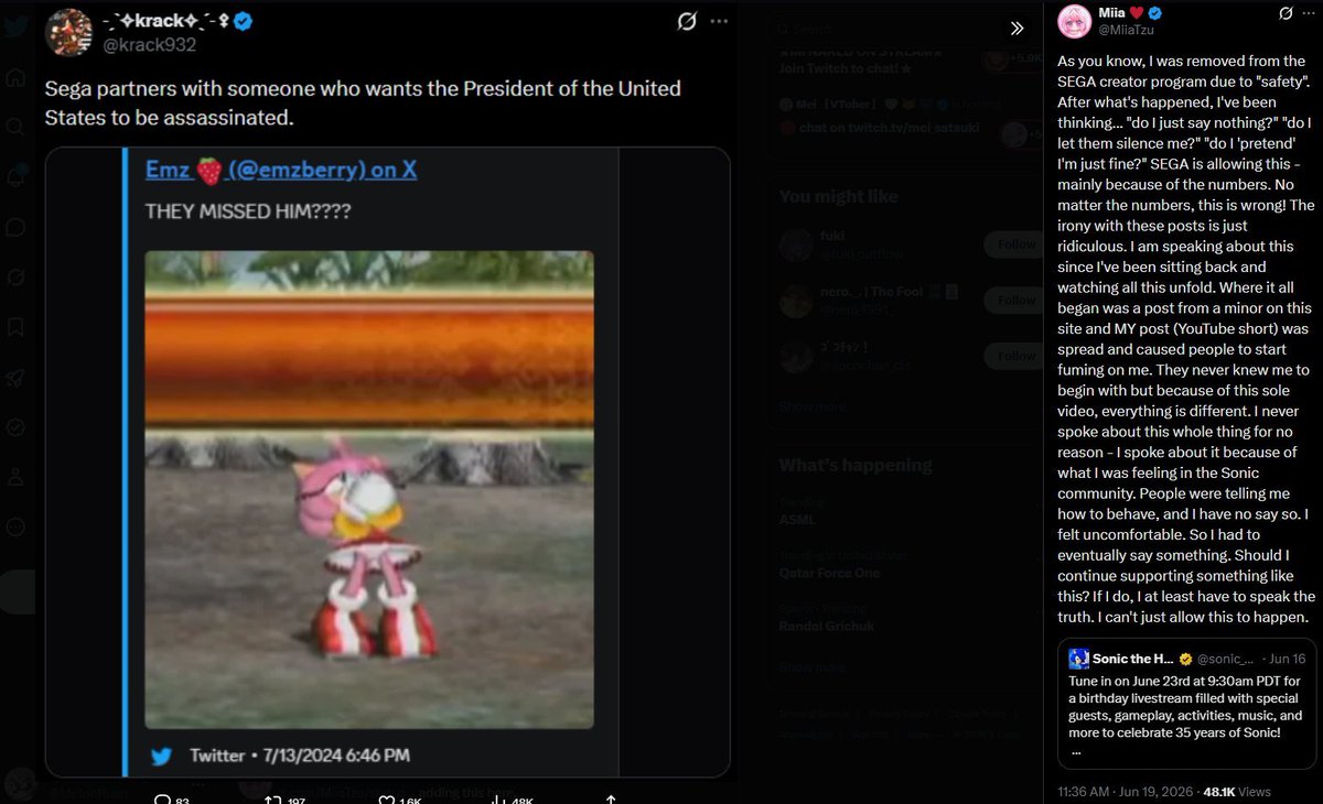 MiiaTzu's tweet photo. I'm always being compared to Emz just because I'm pink and love Sonic - get over yourselves man. You do realize when someone is trying to be performative and fake right?

She only started making these posts not long after the drama. https://t.co/jg2jIq5Tlq