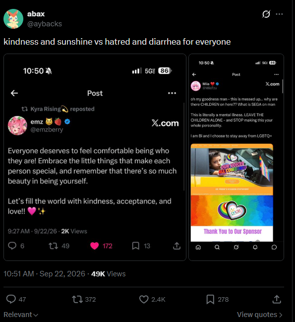 MiiaTzu's tweet photo. I'm always being compared to Emz just because I'm pink and love Sonic - get over yourselves man. You do realize when someone is trying to be performative and fake right?

She only started making these posts not long after the drama. https://t.co/jg2jIq5Tlq