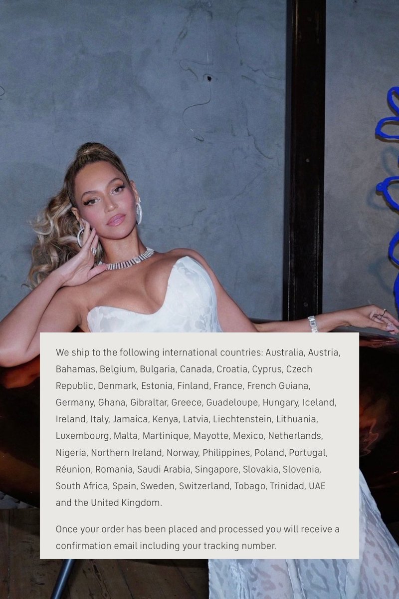 PopFusionHQ's tweet photo. The shipping list on Beyoncé’s CÉCRED website has been updated, with two new countries added: the UK and Canada.

Israel is NOT included on the newly updated list, despite false reports days ago claiming otherwise. https://t.co/kByHwctWrv