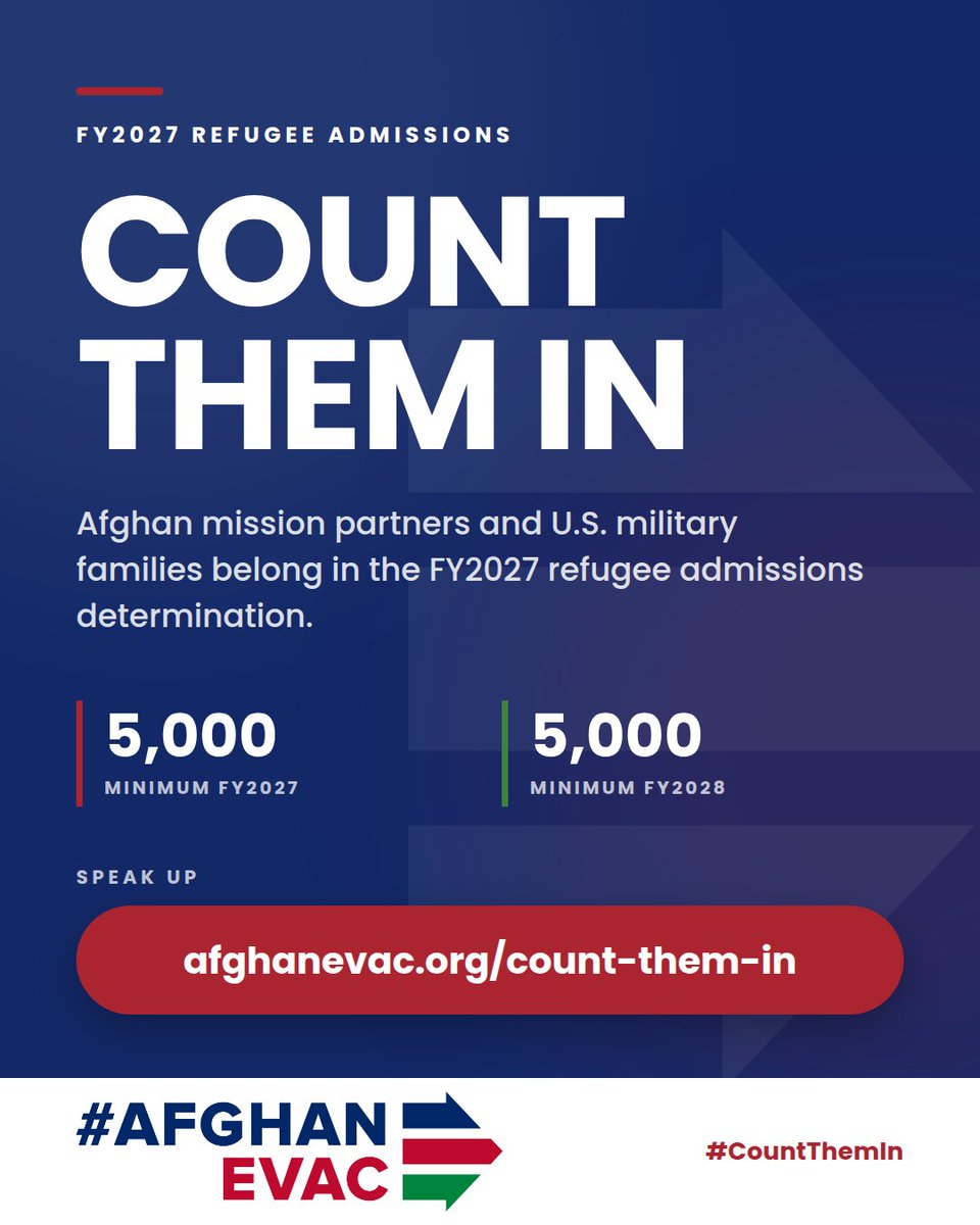 reactdcorg's tweet photo. The proposed FY2027 refugee plan allows 17,500 admissions, primarily for Afrikaners from South Africa. Afghan allies aren’t named. REACT DC stands with @afghanevac in calling on Congress to include them. We made a promise. #CountThemIn https://t.co/m5MPW6NCiY https://t.co/vv4BS0ASpp