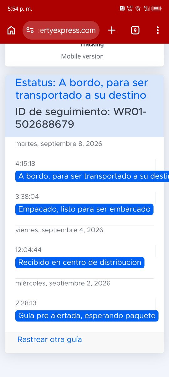 userLG24's tweet photo. Si tienen la oportunidad de comprar un producto e importarlo al país NUNCA usen @LibertyExpress como es posible que un envío aéreo que salió el 08/09 hoy 22/09 no aparezca y su pésima atención al cliente deja mucho que desear. https://t.co/anDPZgTonL