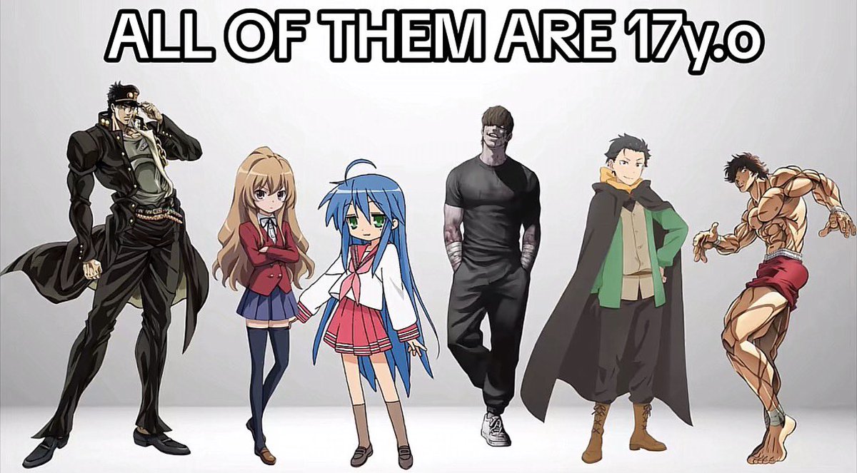 AnimeePost's tweet photo. Anime age logic 😭 https://t.co/H0c2vBBfBF