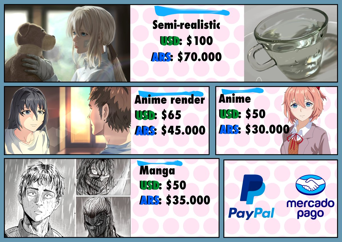 MKCello1's tweet photo. Commission open!!!
Hello everyone! I’m opening commissions in a few different styles. If you have any questions, feel free to send me a DM/message! Thank you so much in advance!
#commission  #art #AnimeIllustration #drawingㅤㅤ https://t.co/Jo7VFU9LKY