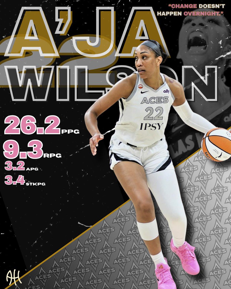 afterhourswbb's tweet photo. Her elite offensive and defensive skills have her leading the league in points per game and blocks. If there’s a record to be broken, she’s out to get it. This MVP candidate needs no guessing. It’s A’ja Wilson!

Could she become the first in WNBA history to win 3 straight MVPs? https://t.co/UuvKmTYqHv