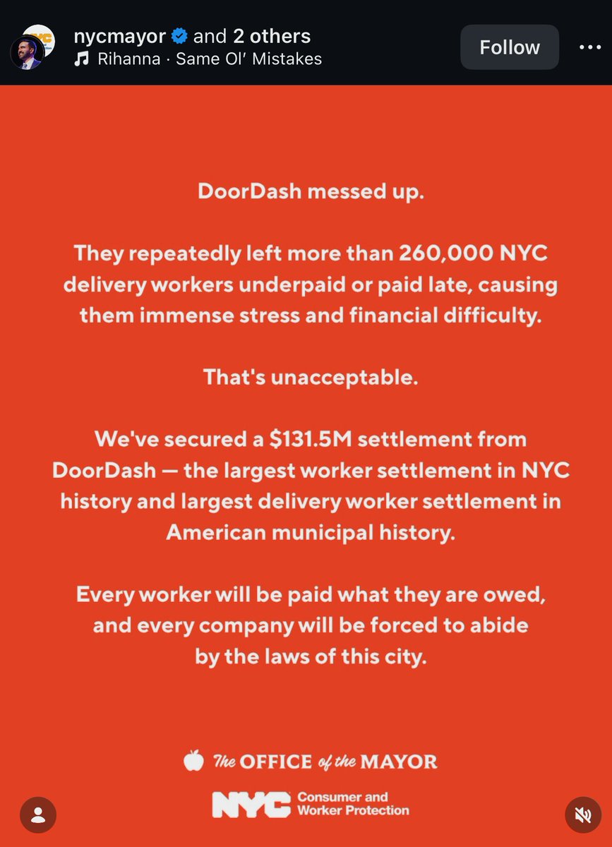 spencerpratt's tweet photo. Commie Mamdani doing what socialists do best (besides crashing economies and starving people to death)...taking credit for other people's work. This action against DoorDash began w/ Eric Adams 3 years ago, but Zohran is taking the credit and will get re-elected just from this. https://t.co/nGKZWm1DxV