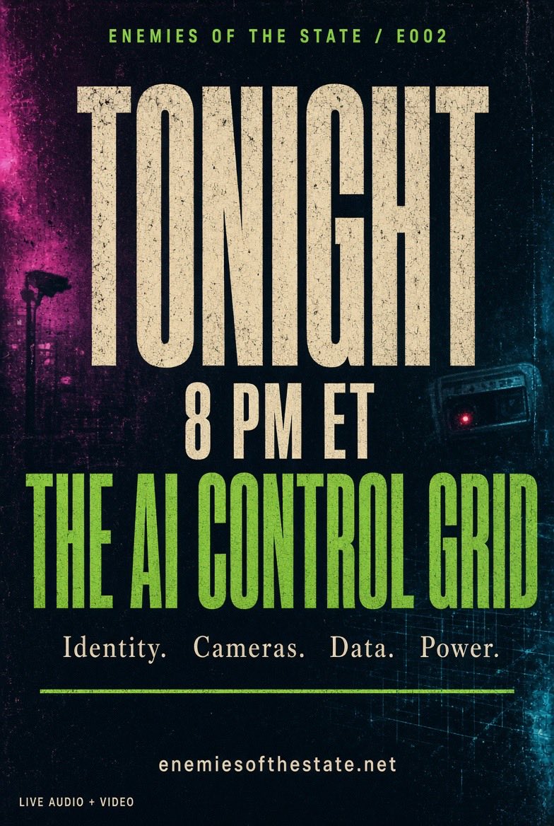 EOTS_Freedom's tweet photo. That pole is not watching cars.
It’s watching you

TONIGHT 8 PM ET
E002: The AI Control Grid

@AaronRDay @JasonBassler1 @BarrettB @MarkPassio

#EnemiesOfTheState #MassSurveillance #FlockSafety https://t.co/MHzSOlXrkd