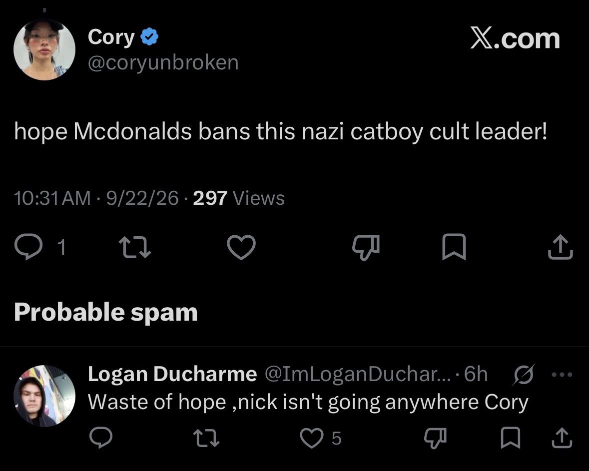 etherXwave's tweet photo. Imagine being so devoid of motion that even niggas in the Probable Spam section of the replies ratio you 😭 https://t.co/kFOGMNIEAx