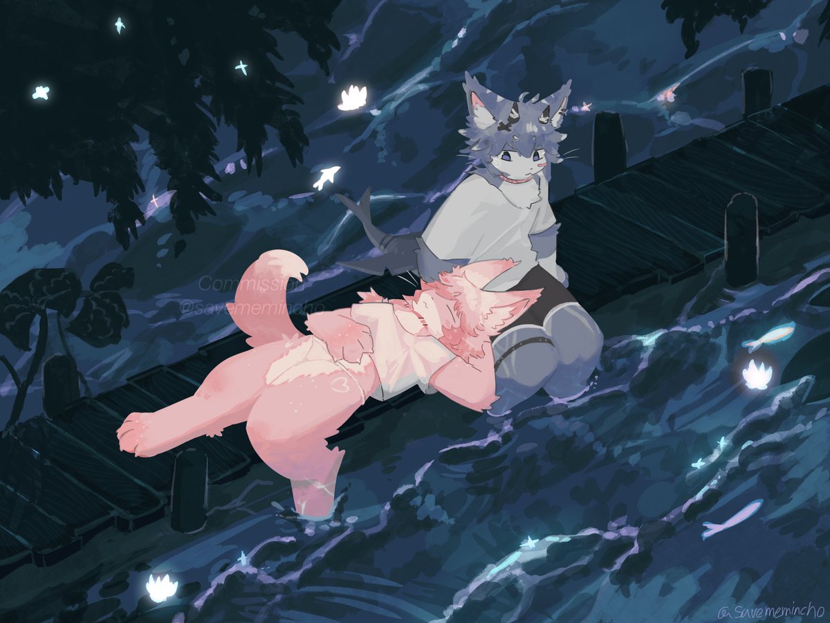 snowberrieZzz's tweet photo. Our sweet escape w/ @phanto_vrc 
🎨:@savememincho https://t.co/cmLw8EJpM6