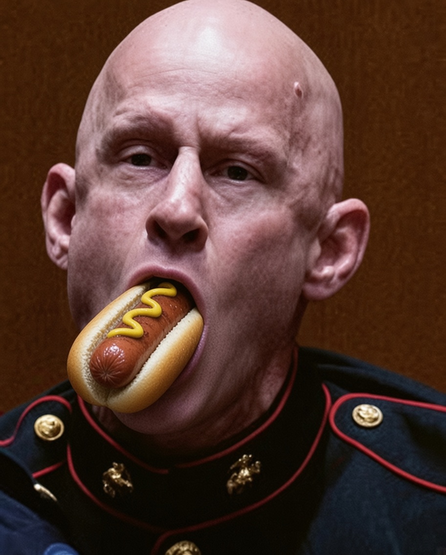 Fixxser's tweet photo. @DeleteXnow444 Your Tommy Derangement Syndrome is second to none.  Scary how much you're infatuated with @Tommy4Trump420.  Don't you have better to do fake marine?  Here, have a hot dog. https://t.co/576VeFXw34