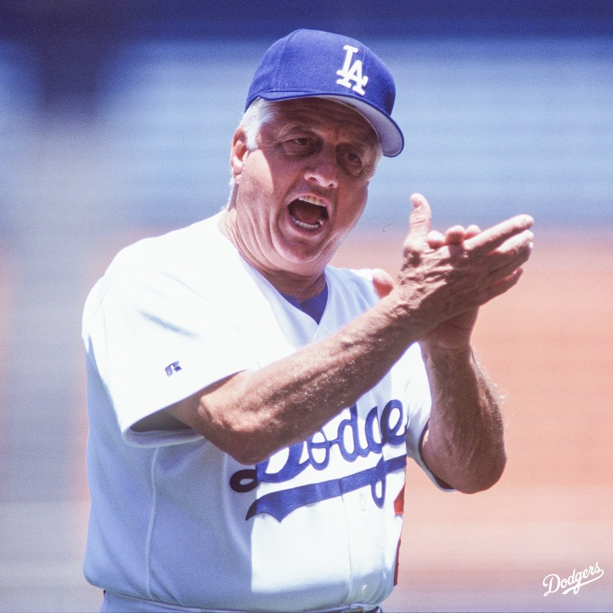 Dodgers's tweet photo. Thinking of you on your birthday, Tommy. 💙 https://t.co/md1qALOdPR