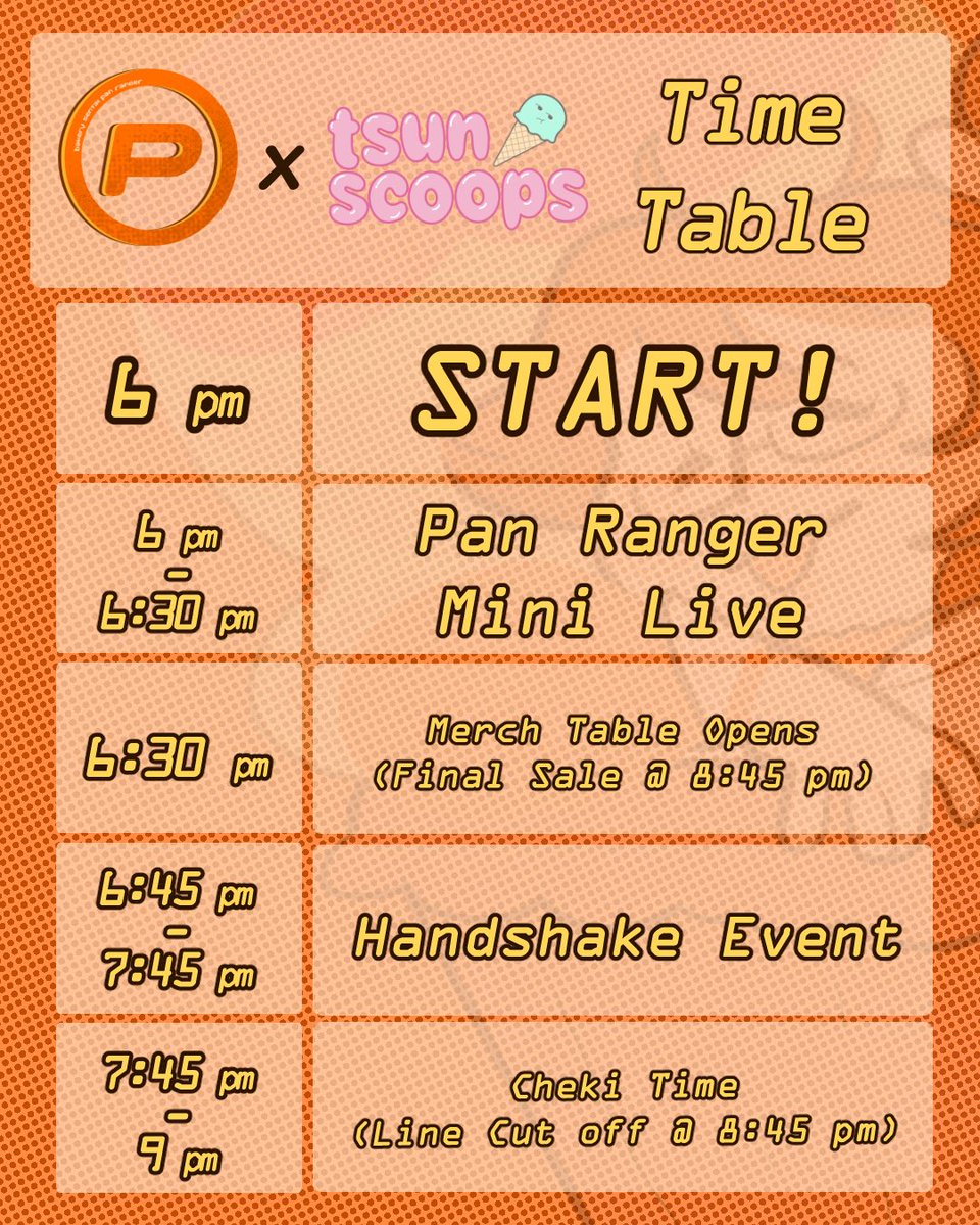 PanRanger_Info's tweet photo. Pan Ranger x tsunscoops Schedule + Set List ✨

The Pan Ranger x tsunscoops collab is this Friday! You can find the call &amp; MIX guide on our website!

Stay tuned this week for more information on an exclusive flavor and handmade merch, as well as handshake event info! https://t.co/OYjBM74dUz