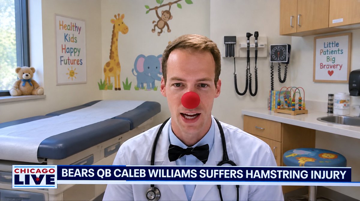 MrChipper22's tweet photo. @BarstoolBigCat Breaking: Bears consulted with team pediatrician regarding status of Caleb Williams injury. https://t.co/44Sl3hEVZT