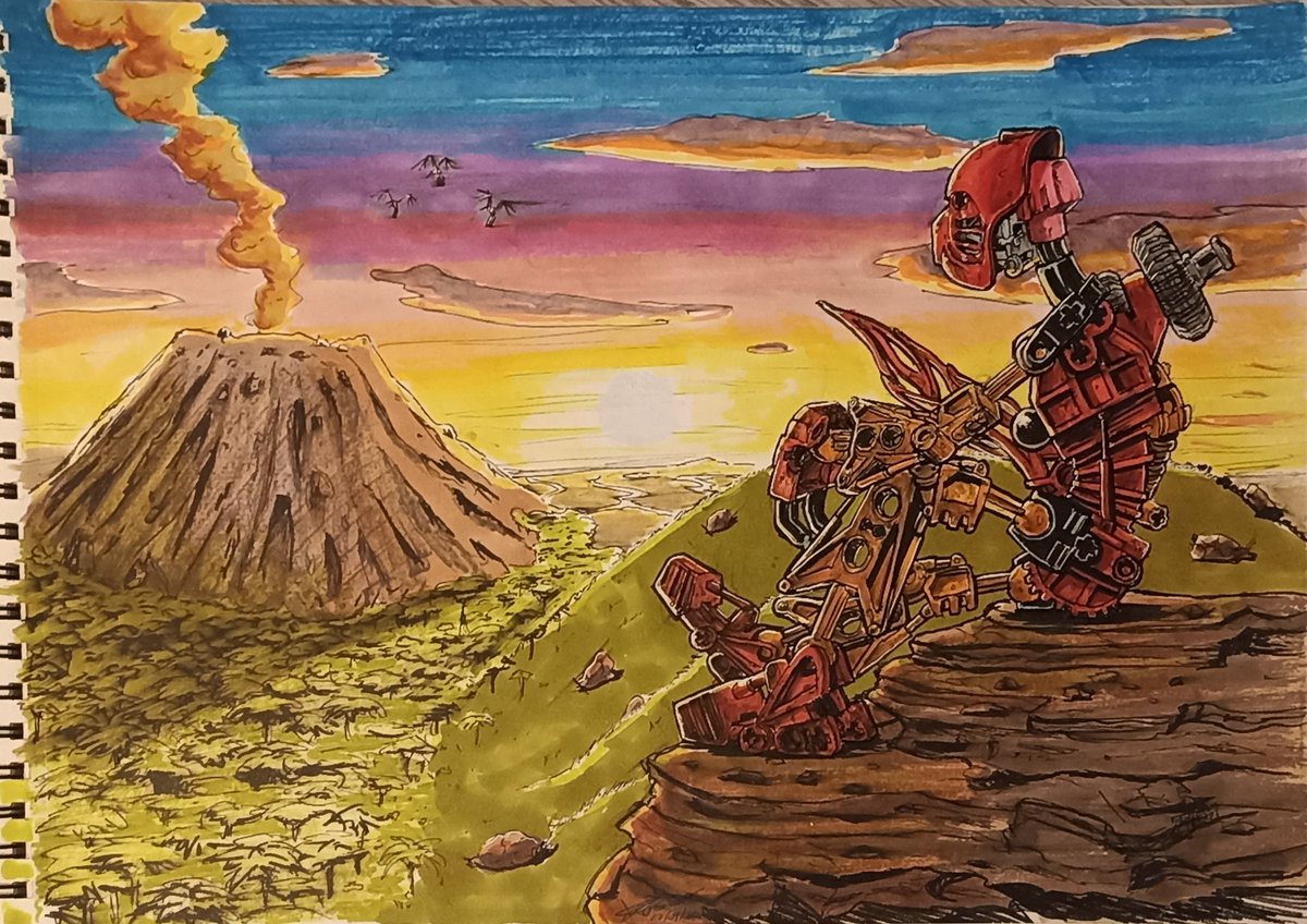 gael_cross's tweet photo. Bionicle - Tahu
Encre de Chine &amp; Marqueurs. https://t.co/1riIsEsMxR